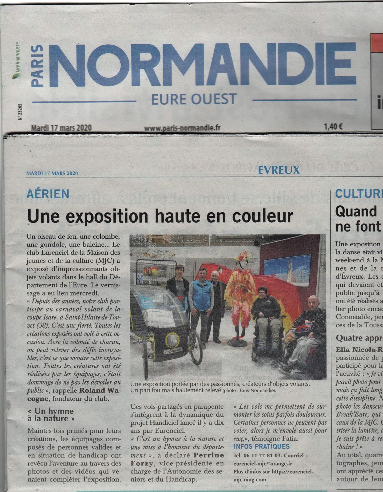 Image Article paru sur l'exposition "Envols partagés au Carnaval volant Icare"