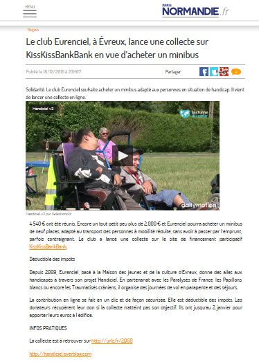Image Soutenez la collecte UN MINIBUS pour HANDICIEL !